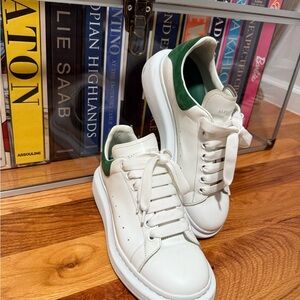 Alexander McQueen White and Green Men's Sneakers